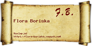 Flora Boriska névjegykártya